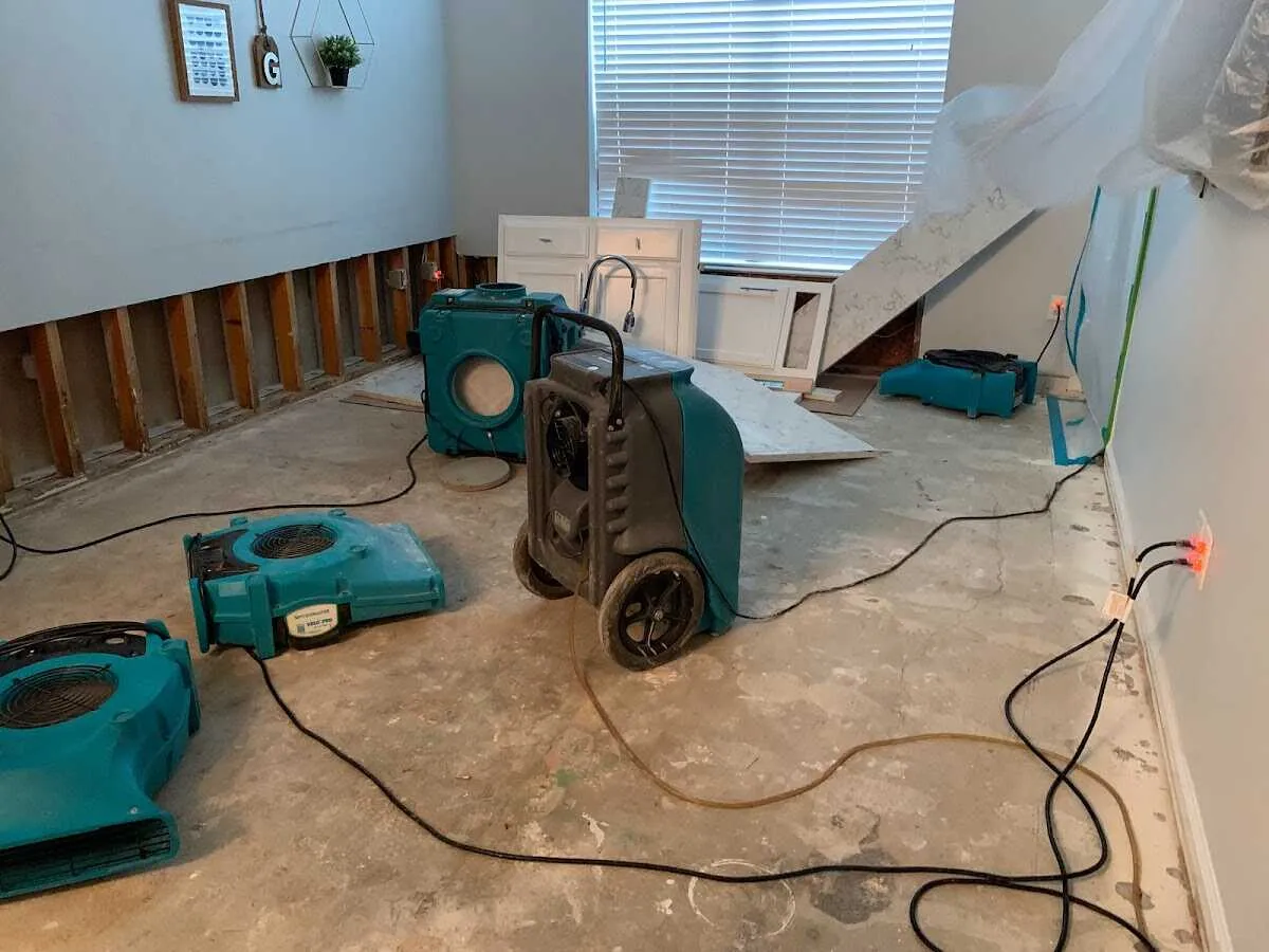 Dehumidifier in flood-cut room for Water Extraction & Removal in Harwinton